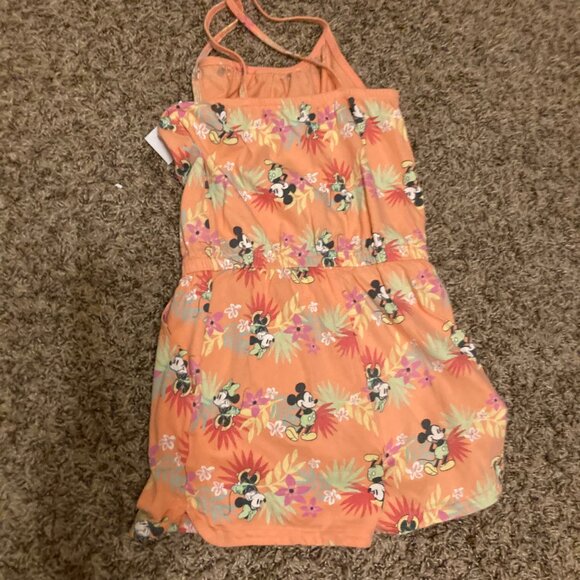 Disney Jumping Beans Classic Mickey and Minnie Mouse Romper 7 Orange Tropical - Picture 3 of 3